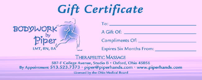 Piper Gift Certificate